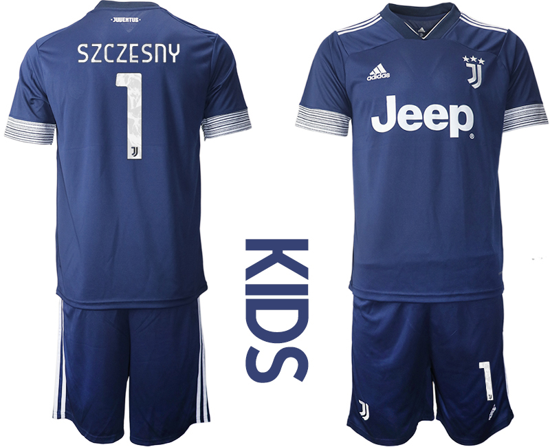 Youth 2020-2021 club Juventus away blue #1 Soccer Jerseys